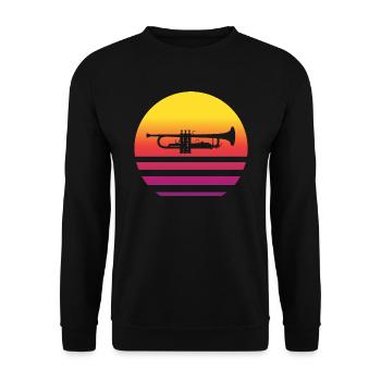 Trompette Retro Style Vintage - Sweat-shirt Unisexe - noir - Devant - Alina (178cm) & Michal (187cm)