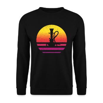 Water Pipe Retro Style Vintage - Unisex Sweatshirt - black - Front - Alina (178cm) & Michal (187cm)