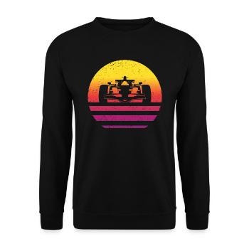Voiture de course Retro Style Vintage - Sweat-shirt Unisexe - noir - Devant - Alina (178cm) & Michal (187cm)
