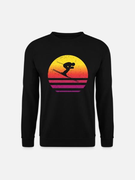 Skifahren Retro Style Vintage - Unisex Pullover - Schwarz