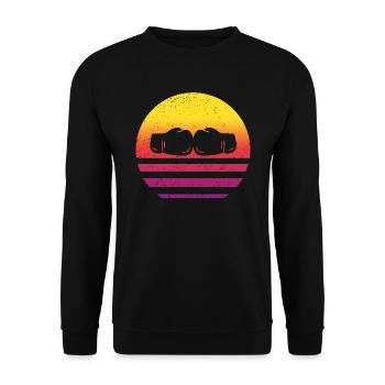 Boxen Retro Style Vintage - Unisex Pullover - Schwarz - Vorne - Alina (178cm) & Michal (187cm)