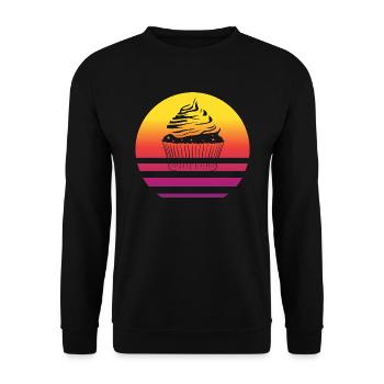 Cupcake Retro Style Vintage - Unisex Pullover - Schwarz - Vorne - Alina (178cm) & Michal (187cm)