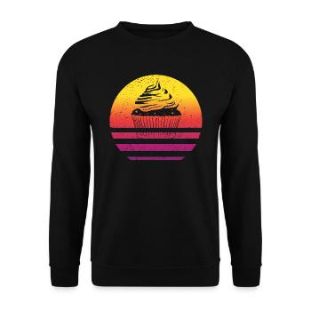 Cupcake Retro Style Vintage - Unisex Pullover - Schwarz - Vorne - Alina (178cm) & Michal (187cm)