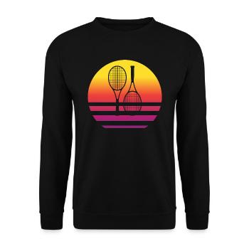 Tennis Retro Style Vintage - Unisex Pullover - Schwarz - Vorne - Alina (178cm) & Michal (187cm)