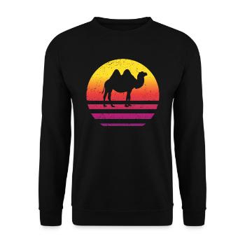 Camel Retro Style Vintage - Unisex Sweatshirt - black - Front - Alina (178cm) & Michal (187cm)