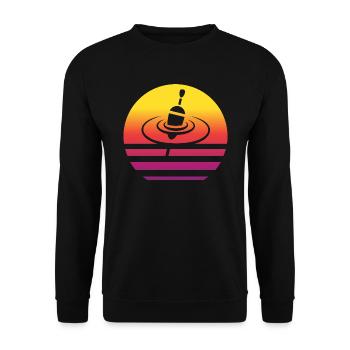 Pose Pêche Nageur Rétro Style Vintage - Sweat-shirt Unisexe - noir - Devant - Alina (178cm) & Michal (187cm)