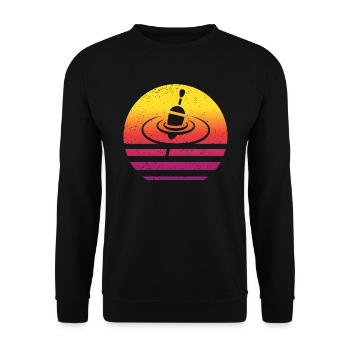 Pose Pêche Nageur Rétro Style Vintage - Sweat-shirt Unisexe - noir - Devant - Alina (178cm) & Michal (187cm)