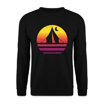 Camping Retro Style Vintage - Unisex Sweatshirt - black - Front - Alina (178cm) & Michal (187cm)