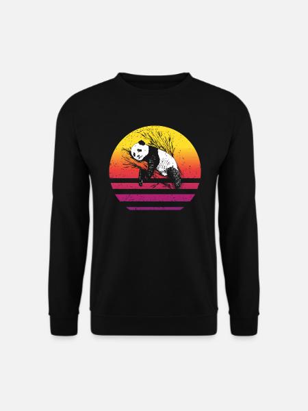 Panda Retro Style Vintage - Unisex Pullover - Schwarz
