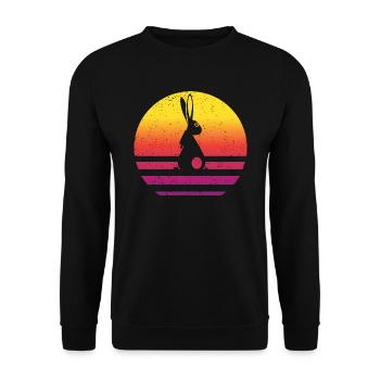 Rabbit Retro Style Vintage - Unisex Sweatshirt - black - Front - Alina (178cm) & Michal (187cm)
