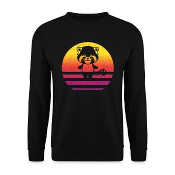 Red Panda Retro Style Vintage - Sweat-shirt Unisexe - noir - Devant - Alina (178cm) & Michal (187cm)