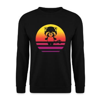 Red Panda Retro Style Vintage - Sweat-shirt Unisexe - noir - Devant - Alina (178cm) & Michal (187cm)