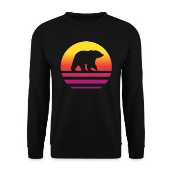 Ours Retro Style Vintage - Sweat-shirt Unisexe - noir - Devant - Alina (178cm) & Michal (187cm)