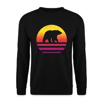 Ours Retro Style Vintage - Sweat-shirt Unisexe - noir - Devant - Alina (178cm) & Michal (187cm)