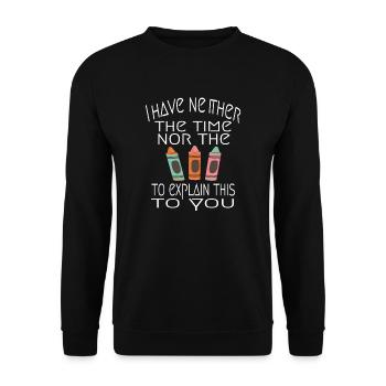 Sarkasmus Ironie Spruch Humor Fun Geschenkidee - Unisex Pullover - Schwarz - Vorne - Alina (178cm) & Michal (187cm)