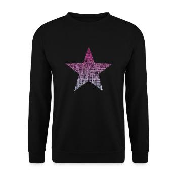 pink star , rosa Stern , Vintage - Unisex Pullover - Schwarz - Vorne - Alina (178cm) & Michal (187cm)