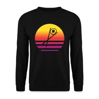 Sushi Chopsticks Sake Maki Retro Style Vintage - Unisex Sweatshirt - black - Front - Alina (178cm) & Michal (187cm)
