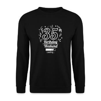Chargement du 35e anniversaire - Sweat-shirt Unisexe - noir - Devant - Alina (178cm) & Michal (187cm)