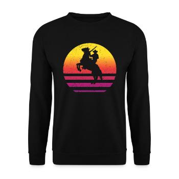 Cowboy Horse Pesade Retro Style Vintage - Unisex Sweatshirt - black - Front - Alina (178cm) & Michal (187cm)