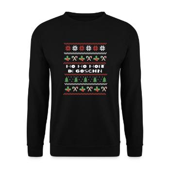 Weihnachten Spruch Humor Ho Ho Hoit Di Goschn - Unisex Pullover - Schwarz - Vorne - Alina (178cm) & Michal (187cm)
