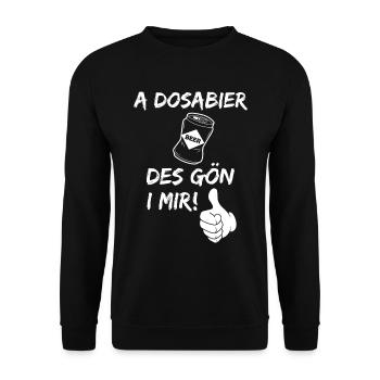Bier Dosenbier Lustiger Spruch Vorarlberg Dialekt - Unisex Pullover - Schwarz - Vorne - Alina (178cm) & Michal (187cm)