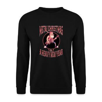Weihnachten Metal Christmas And A Heavy New Year - Unisex Pullover - Schwarz - Vorne - Alina (178cm) & Michal (187cm)