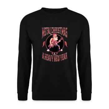 Weihnachten Metal Noël et un Nouvel An Lourd - Sweat-shirt Unisexe - noir - Devant - Alina (178cm) & Michal (187cm)