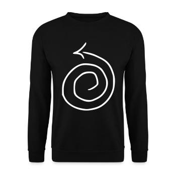 Pfeil Zeichnung Skizze weiß - Unisex Pullover - Schwarz - Vorne - Alina (178cm) & Michal (187cm)