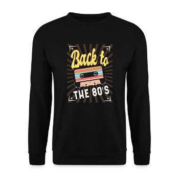 Retro 80s Back To The 80's - Unisex Sweatshirt - black - Front - Alina (178cm) & Michal (187cm)