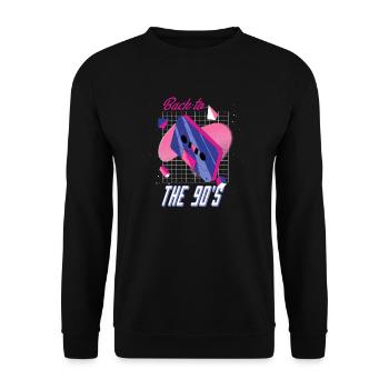 Retro 90s Back To The 90's - Unisex Sweatshirt - black - Front - Alina (178cm) & Michal (187cm)