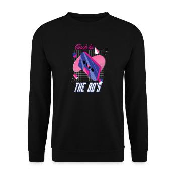 Retro 80s Back To The 80's - Unisex Sweatshirt - black - Front - Alina (178cm) & Michal (187cm)