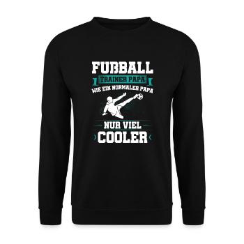 Fußball Trainer Papa Geschenkidee - Unisex Pullover - Schwarz - Vorne - Alina (178cm) & Michal (187cm)