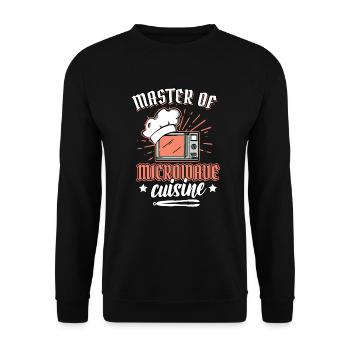 Cooking Humor Master Of Microwave Cuisine Saying - Unisex Sweatshirt - black - Front - Alina (178cm) & Michal (187cm)