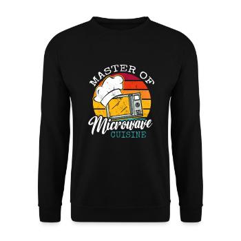 Cooking Master Of Microwave Cuisine Saying Funny - Unisex Sweatshirt - black - Front - Alina (178cm) & Michal (187cm)