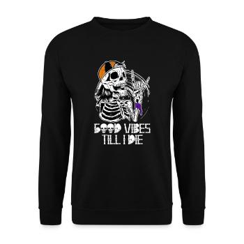 Halloween Skeleton Rock Music Till I Die - Sweat-shirt Unisexe - noir - Devant - Alina (178cm) & Michal (187cm)