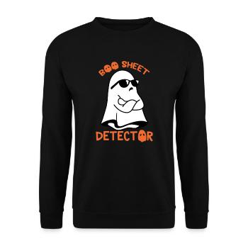 Halloween Humor Funny Boo Sheet Detector - Unisex Sweatshirt - black - Front - Alina (178cm) & Michal (187cm)