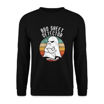Halloween Humor Funny Boo Sheet Detector - Unisex Sweatshirt - black - Front - Alina (178cm) & Michal (187cm)