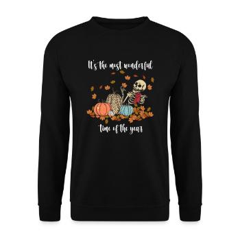 Herbst It's The Most Wonderful Time of The Year - Unisex Pullover - Schwarz - Vorne - Alina (178cm) & Michal (187cm)