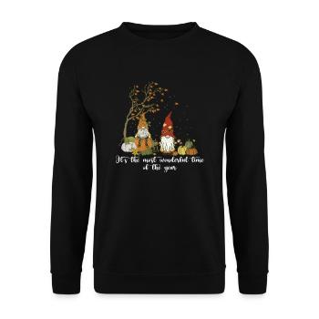 Herbst It's The Most Wonderful Time of The Year - Unisex Pullover - Schwarz - Vorne - Alina (178cm) & Michal (187cm)
