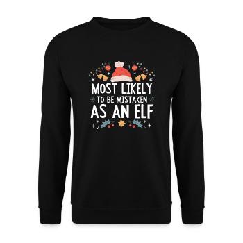 Christmas Most Likely To Be Mistaken As An Elf - Unisex Sweatshirt - black - Front - Alina (178cm) & Michal (187cm)