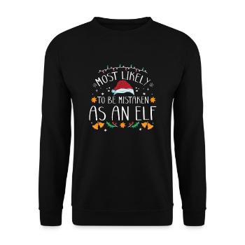 Christmas Most Likely To Be Mistaken As An Elf - Unisex Sweatshirt - black - Front - Alina (178cm) & Michal (187cm)