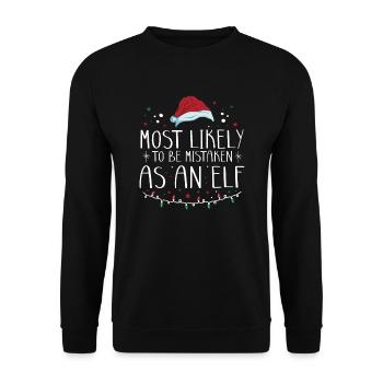 Christmas Most Likely To Be Mistaken As An Elf - Unisex Sweatshirt - black - Front - Alina (178cm) & Michal (187cm)