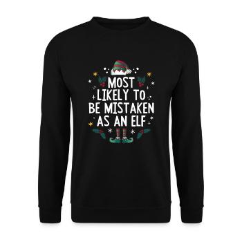 Christmas Most Likely To Be Mistaken As An Elf - Unisex Sweatshirt - black - Front - Alina (178cm) & Michal (187cm)