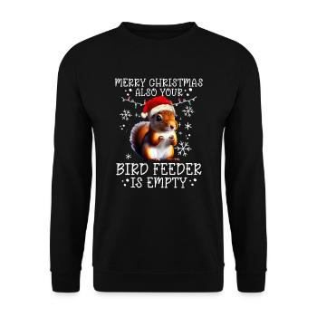 Merry Christmas Squirrel Humor Funny Witty - Unisex Sweatshirt - black - Front - Alina (178cm) & Michal (187cm)