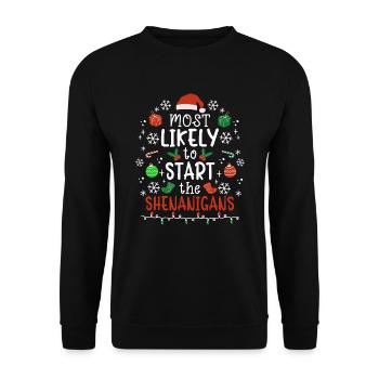 Christmas Xmas Party Saying Funny Witty Humor - Unisex Sweatshirt - black - Front - Alina (178cm) & Michal (187cm)