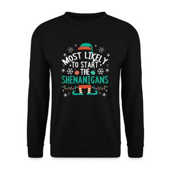 Fête de Noël en disant humour drôle spirituel Noël - Sweat-shirt Unisexe - noir - Devant - Alina (178cm) & Michal (187cm)