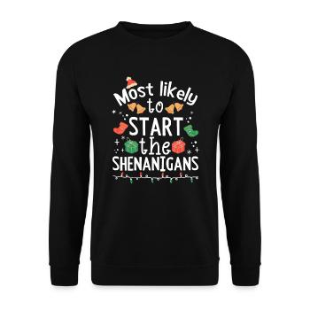 Christmas Party Saying Funny Witty Humor Xmas - Unisex Sweatshirt - black - Front - Alina (178cm) & Michal (187cm)