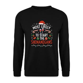 Fête de buveur de vin de Noël disant Noël drôle - Sweat-shirt Unisexe - noir - Devant - Alina (178cm) & Michal (187cm)