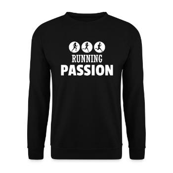 running passion-course a pied - Sweat-shirt Unisexe - noir - Devant - Alina (178cm) & Michal (187cm)