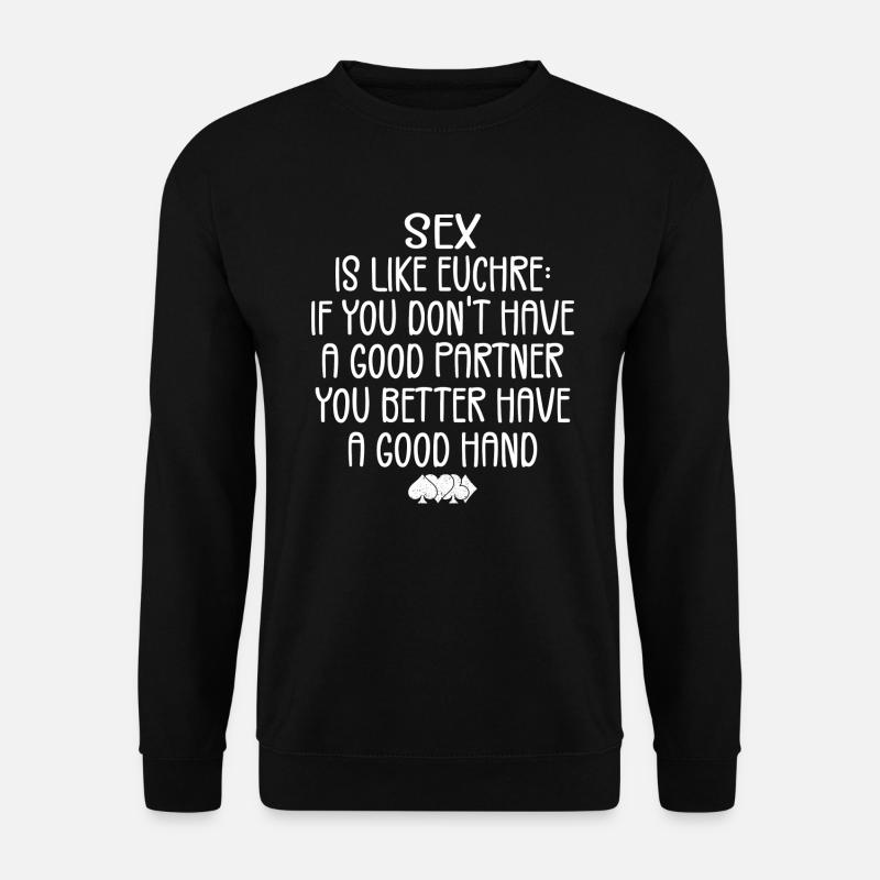 Funny Adult Novelty Euchre - Unisex Sweatshirt - black